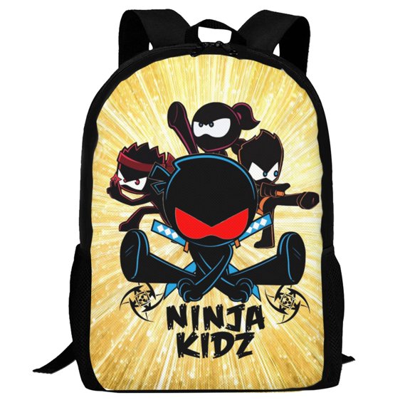 Ninja Kidz Backpack,3d Print Laptop Backpack Lightweight Casual Daypack Bookbag Multi-Function Travel Backpack 16.5 In
