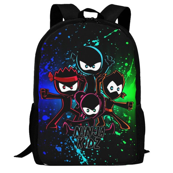Ninja Kidz Backpack,3d Print Laptop Backpack Lightweight Casual Daypack Bookbag Multi-Function Travel Backpack 16.5 In