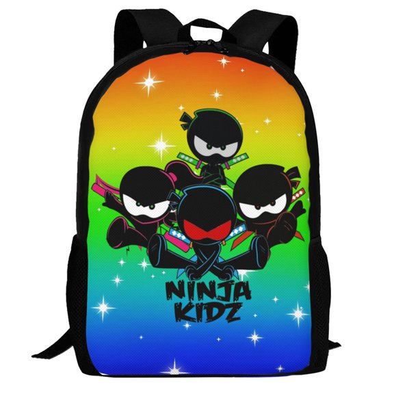 Ninja Kidz Backpack,3d Print Laptop Backpack Lightweight Casual Daypack Bookbag Multi-Function Travel Backpack 16.5 In
