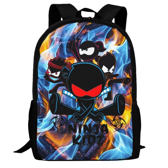 Ninja Kidz Backpack,3d Print Laptop Backpack Lightweight Casual Daypack Bookbag Multi-Function Travel Backpack 16.5 In