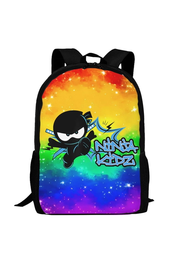 Ninja Kidz Backpack,3d Print Laptop Backpack Lightweight Casual Daypack Bookbag Multi-Function Travel Backpack 16.5 In