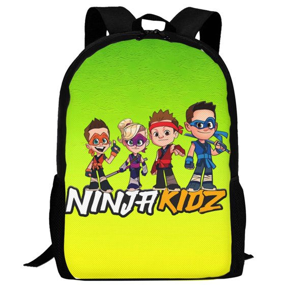 Ninja Kidz Backpack,3d Print Laptop Backpack Lightweight Casual Daypack Bookbag Multi-Function Travel Backpack 16.5 In