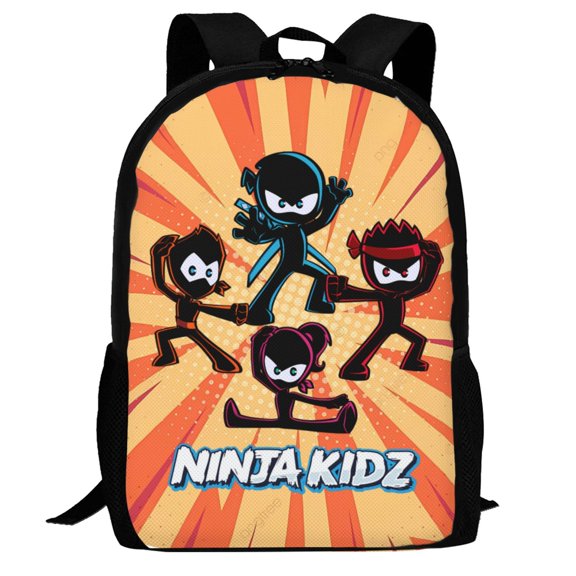 Ninja Kidz Backpack,3d Print Laptop Backpack Lightweight Casual Daypack Bookbag Multi-Function Travel Backpack 16.5 In
