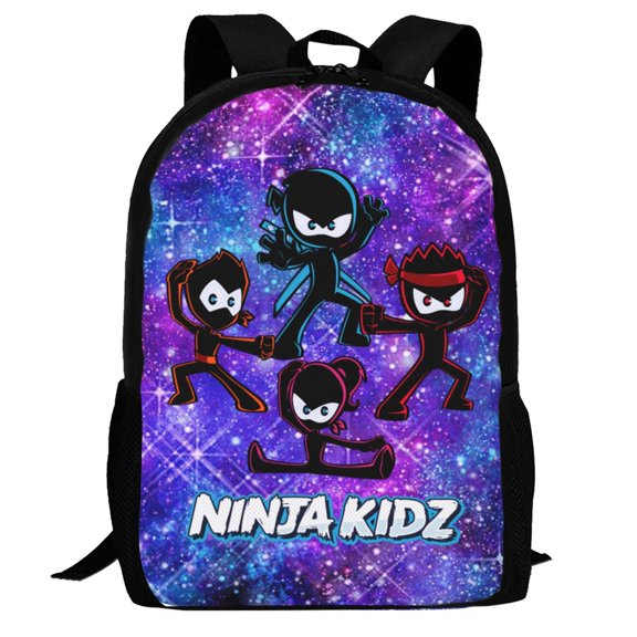 Ninja Kidz Backpack,3d Print Laptop Backpack Lightweight Casual Daypack Bookbag Multi-Function Travel Backpack 16.5 In
