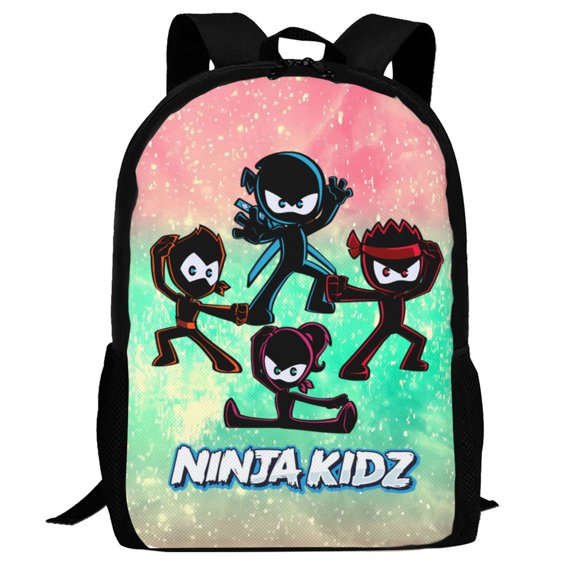 Ninja Kidz Backpack,3d Print Laptop Backpack Lightweight Casual Daypack Bookbag Multi-Function Travel Backpack 16.5 In