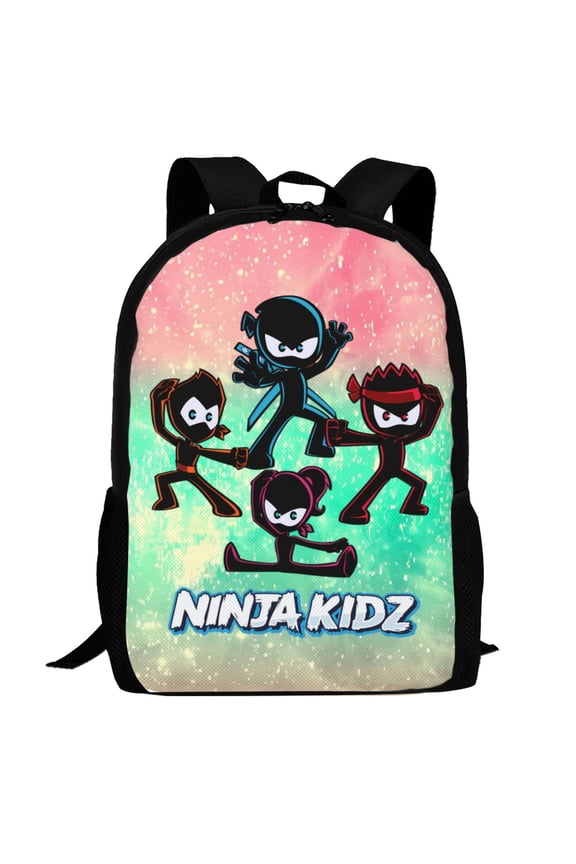 Ninja Kidz Backpack,3d Print Laptop Backpack Lightweight Casual Daypack Bookbag Multi-Function Travel Backpack 16.5 In