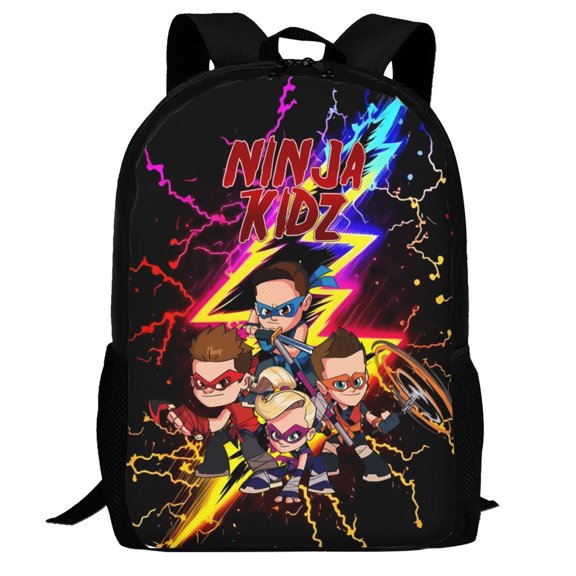Ninja Kidz Backpack,3d Print Laptop Backpack Lightweight Casual Daypack Bookbag Multi-Function Travel Backpack 16.5 In