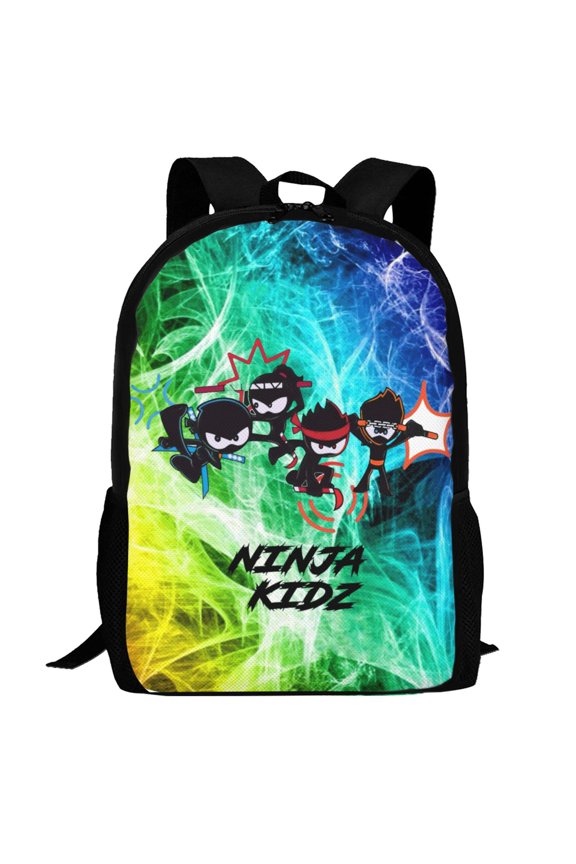 Ninja Kidz Backpack,3d Print Laptop Backpack Lightweight Casual Daypack Bookbag Multi-Function Travel Backpack 16.5 In