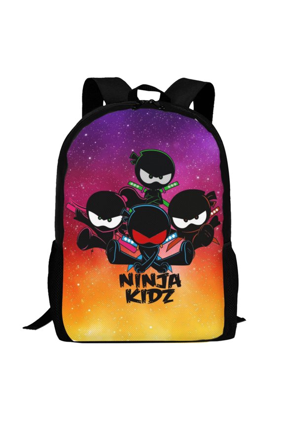 Ninja Kidz Backpack,3d Print Laptop Backpack Lightweight Casual Daypack Bookbag Multi-Function Travel Backpack 16.5 In