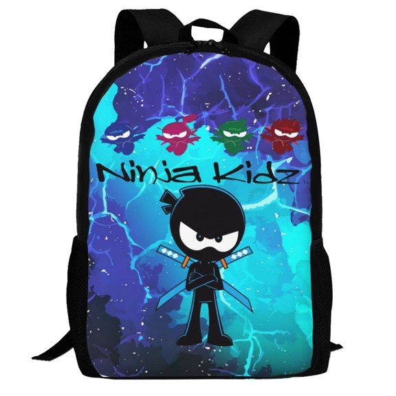 Ninja Kidz Backpack,3d Print Laptop Backpack Lightweight Casual Daypack Bookbag Multi-Function Travel Backpack 16.5 In