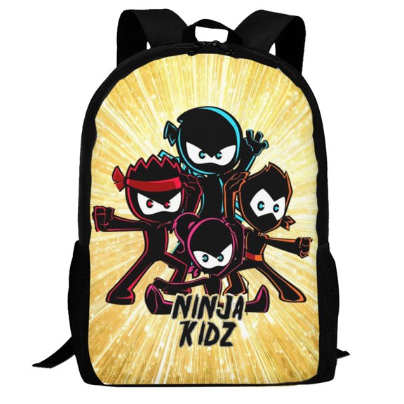 Ninja Kidz Backpack,3d Print Laptop Backpack Lightweight Casual Daypack Bookbag Multi-Function Travel Backpack 16.5 In