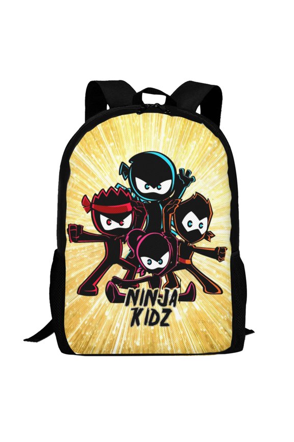 Ninja Kidz Backpack,3d Print Laptop Backpack Lightweight Casual Daypack Bookbag Multi-Function Travel Backpack 16.5 In
