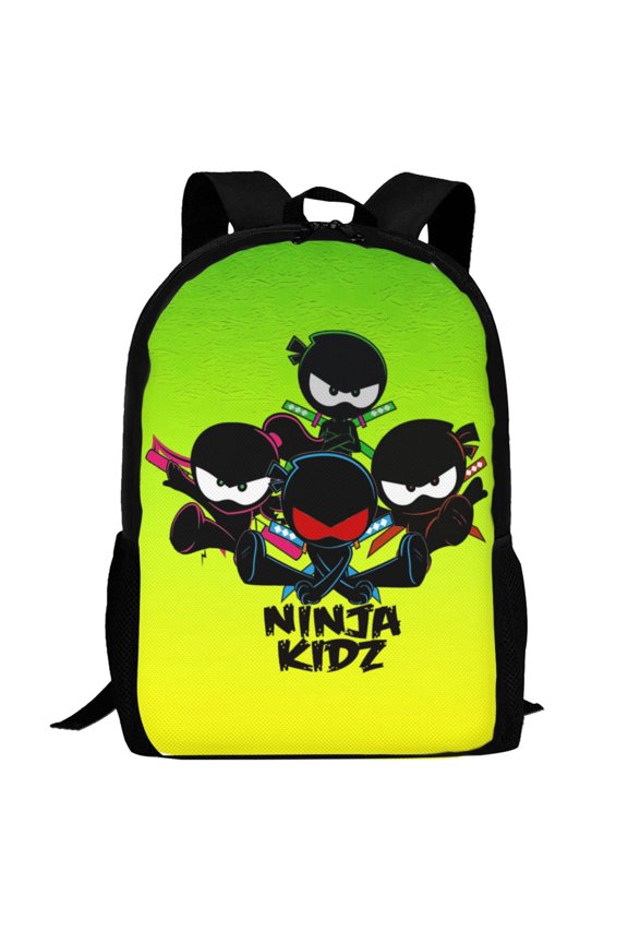 Ninja Kidz Backpack,3d Print Laptop Backpack Lightweight Casual Daypack Bookbag Multi-Function Travel Backpack 16.5 In