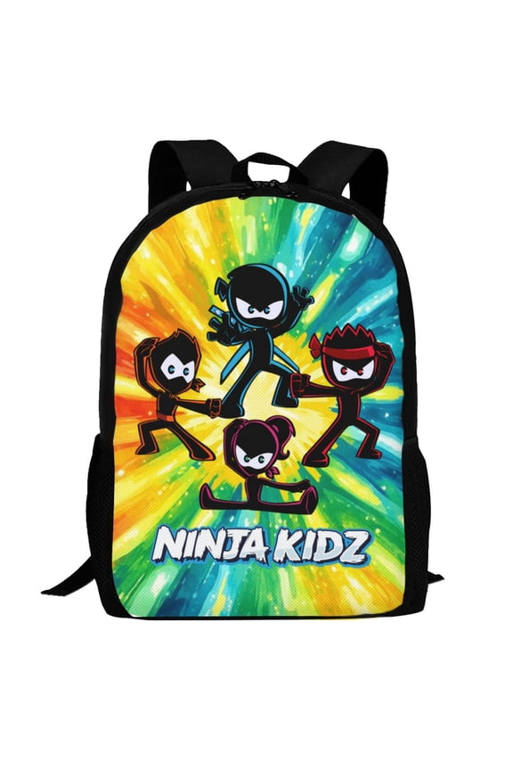 Ninja Kidz Backpack,3d Print Laptop Backpack Lightweight Casual Daypack Bookbag Multi-Function Travel Backpack 16.5 In