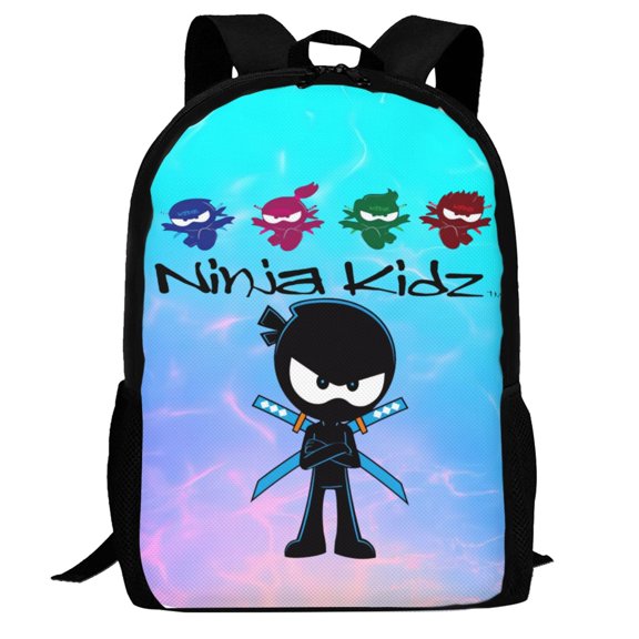 Ninja Kidz Backpack,3d Print Laptop Backpack Lightweight Casual Daypack Bookbag Multi-Function Travel Backpack 16.5 In