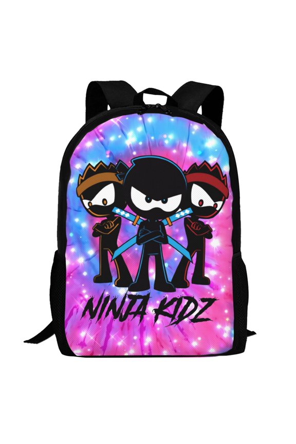 Ninja Kidz Backpack,3d Print Laptop Backpack Lightweight Casual Daypack Bookbag Multi-Function Travel Backpack 16.5 In