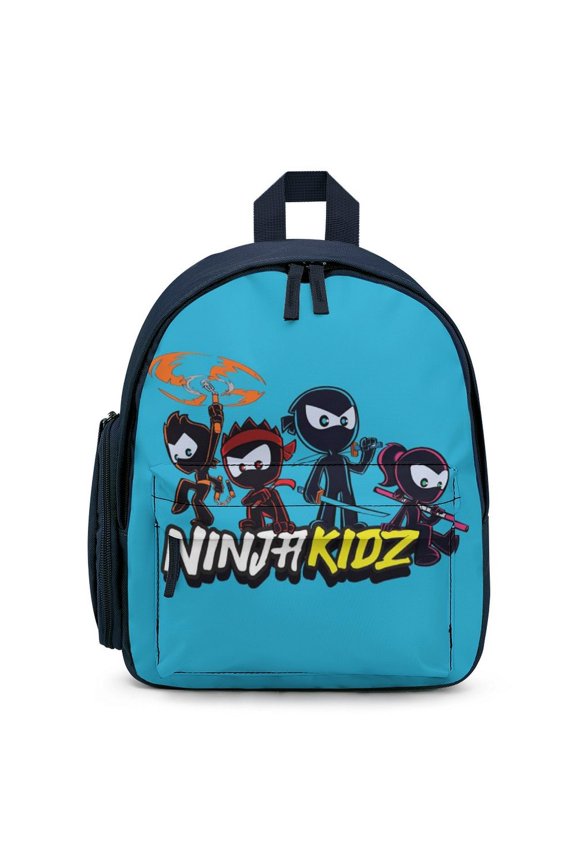 Ninja Kidz Backpack Large Capacity Shoulder Satchel Simple Printed Knapsack Bookbag