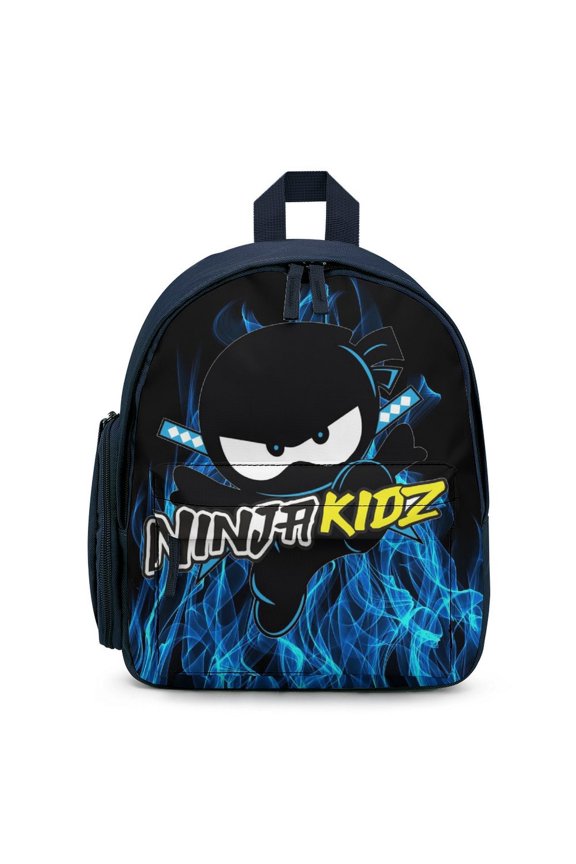 Ninja Kidz Backpack Large Capacity Shoulder Satchel Simple Printed Knapsack Bookbag