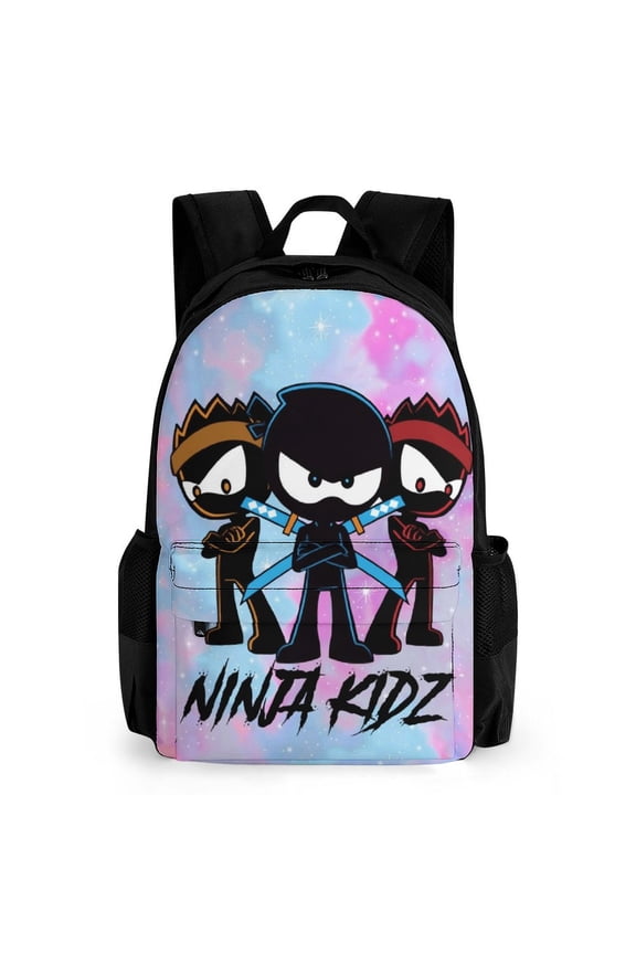 Ninja Kidz Backpack Waterproof Multifunction Bookbag, Lightweight Casual Travel Daypack Basic College Backpack