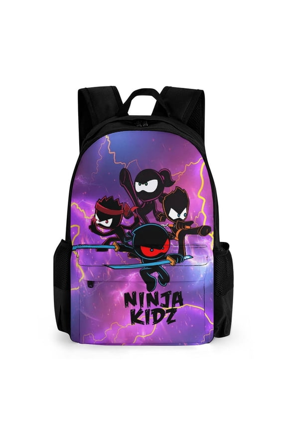 Ninja Kidz Backpack Waterproof Multifunction Bookbag, Lightweight Casual Travel Daypack Basic College Backpack