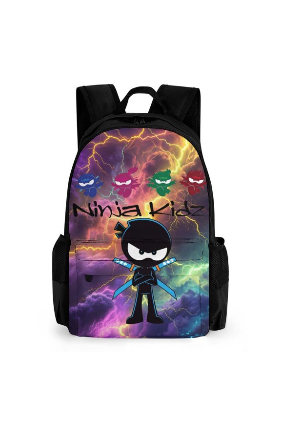 Ninja Kidz Backpack Waterproof Multifunction Bookbag, Lightweight Casual Travel Daypack Basic College Backpack