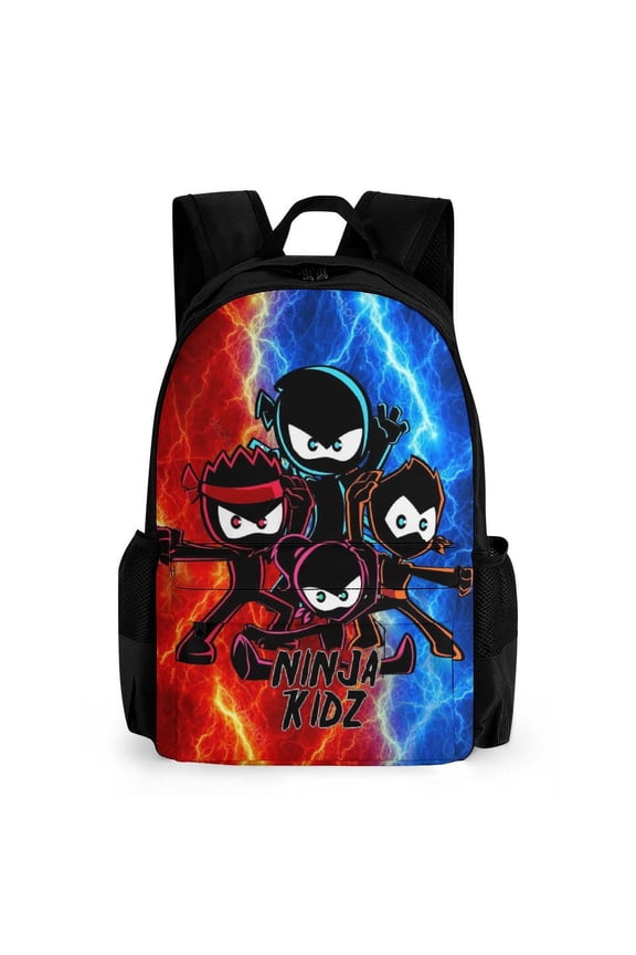 Ninja Kidz Backpack Waterproof Multifunction Bookbag, Lightweight Casual Travel Daypack Basic College Backpack