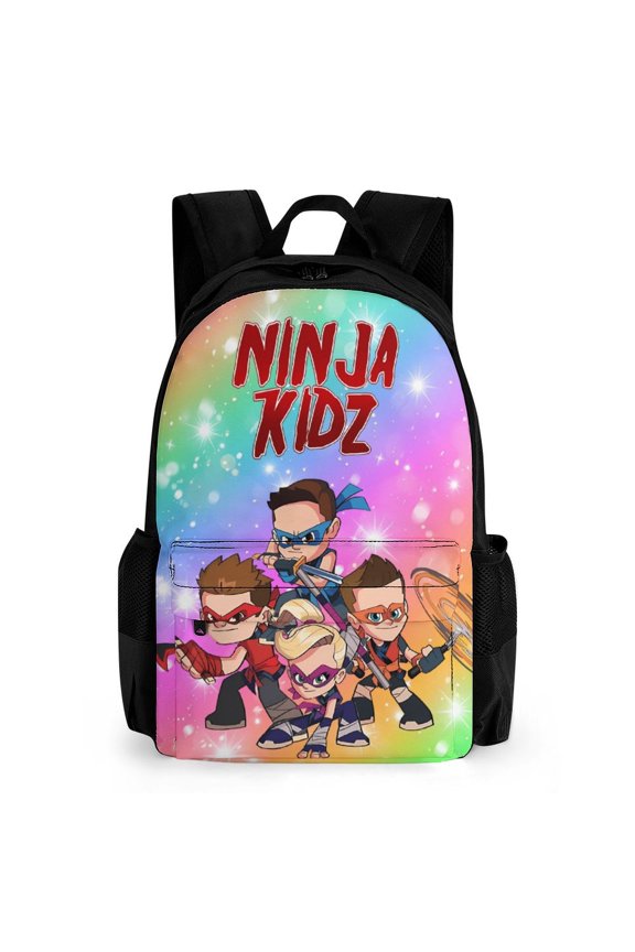 Ninja Kidz Backpack Waterproof Multifunction Bookbag, Lightweight Casual Travel Daypack Basic College Backpack