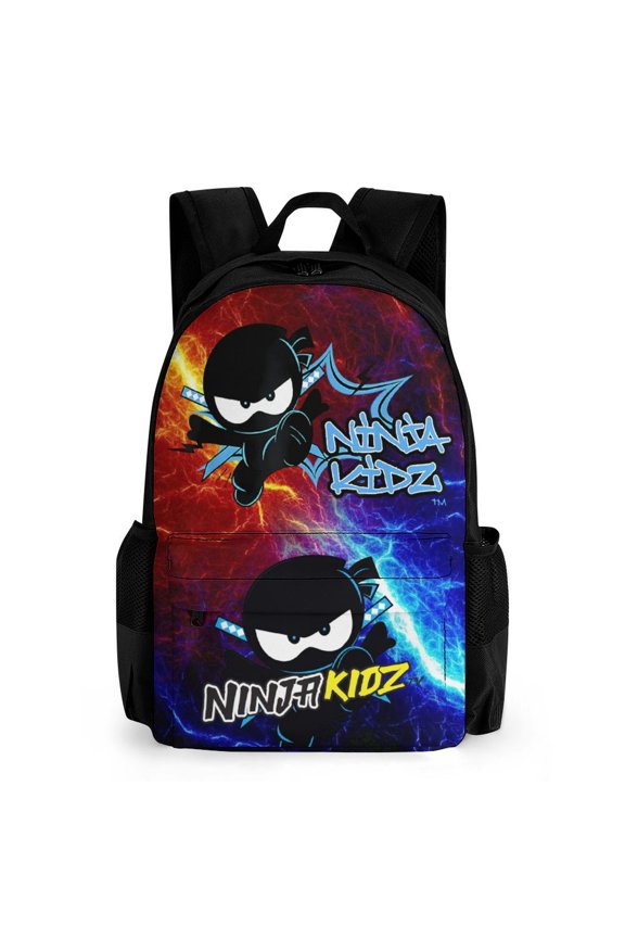 Ninja Kidz Backpack Waterproof Multifunction Bookbag, Lightweight Casual Travel Daypack Basic College Backpack