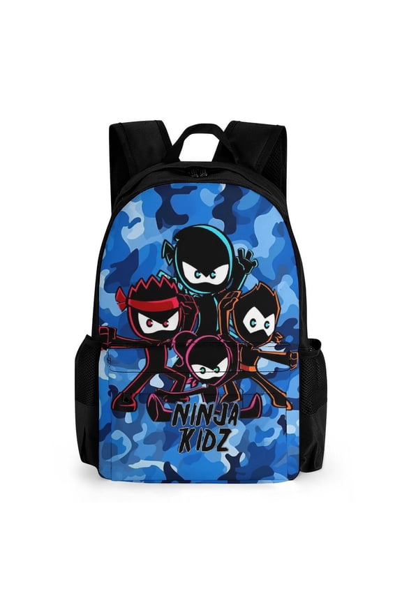 Ninja Kidz Backpack Waterproof Multifunction Bookbag, Lightweight Casual Travel Daypack Basic College Backpack