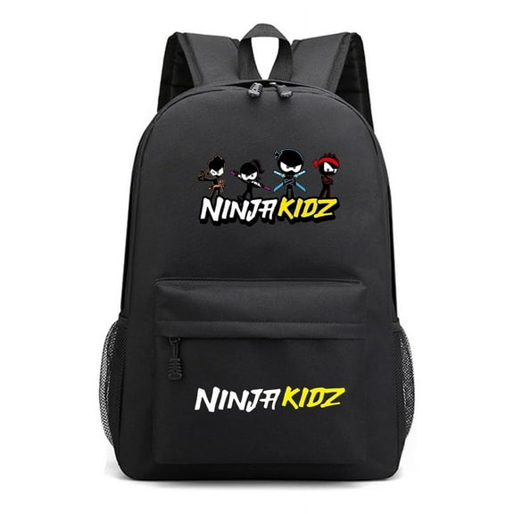 Ninja Kidz Backpack with Cartoon Lightweight School Bag Bookbag with Zippered Front & Side Pockets for Students, Trips, and Daily Activities