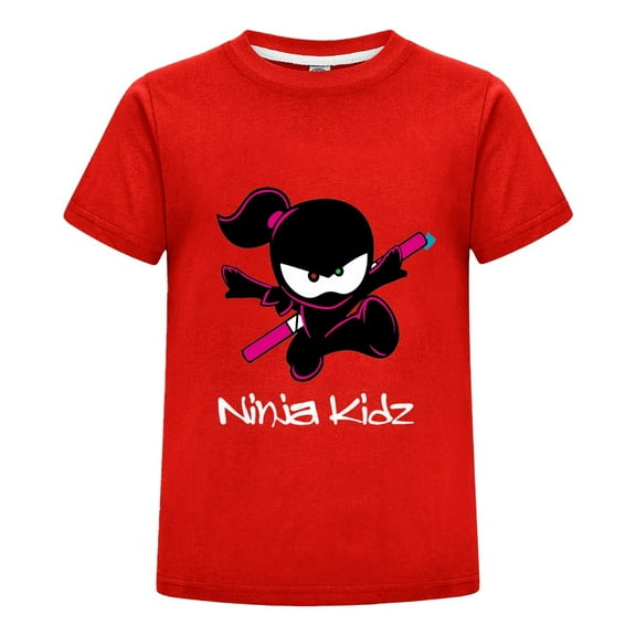 Ninja Kidz Boys Girls Short Sleeve T-Shirt – Comfortable Crew Neck Top with Cool Ninja Print – Sizes for Toddlers to Teens