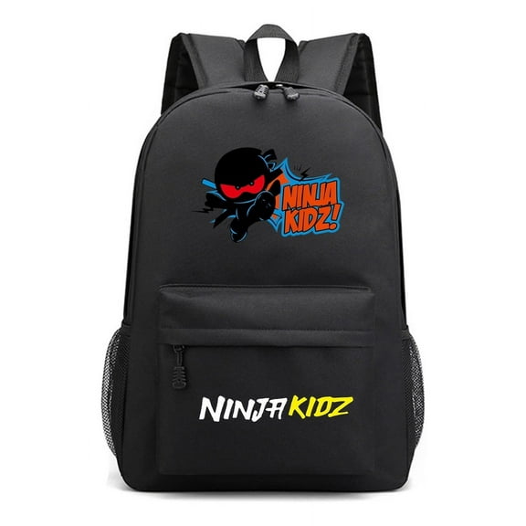 Ninja Kidz Cartoon Backpack School Bag Lightweight Durable Bookbag with Front Pocket & Mesh Sides for Students, Travel, Gifts