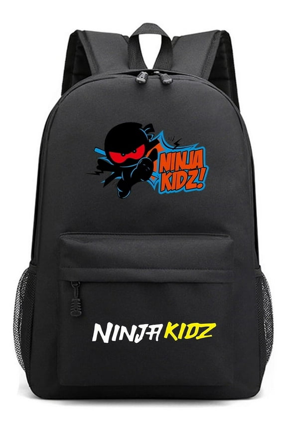 Ninja Kidz Cartoon Backpack School Bag Lightweight Durable Bookbag with Front Pocket & Mesh Sides for Students, Travel, Gifts