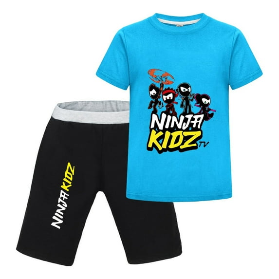 Ninja Kidz Cartoon Clothes for Boys Girls – Fun 2-Piece Outfit Set with T-Shirt and Shorts