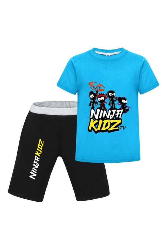 Ninja Kidz Cartoon Clothes for Boys Girls – Fun 2-Piece Outfit Set with T-Shirt and Shorts