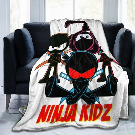 Ninja Kidz Cartoon blanket, super soft, cozy and warm flannel blanket for bed, sofa, and daybed.
