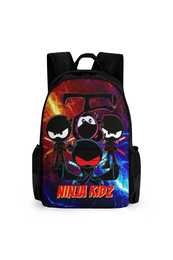 Ninja Kidz Casual Backpack Lightweight Daypack Bookbag Printed Shoulder Bag Rucksack