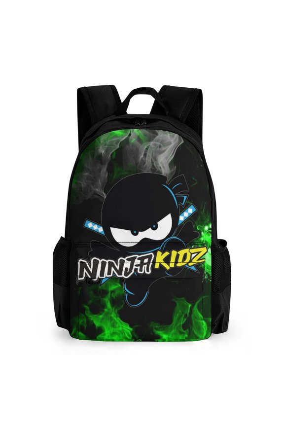 Ninja Kidz Casual Backpack Lightweight Daypack Bookbag Printed Shoulder Bag Rucksack