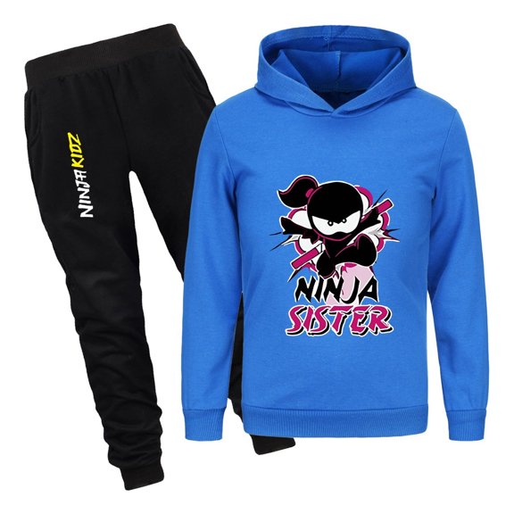 Ninja Kidz Hoodie and Joggers for Kids – Boys Girls 2-Piece Character Outfit – Casual and Sportswear Clothing Set