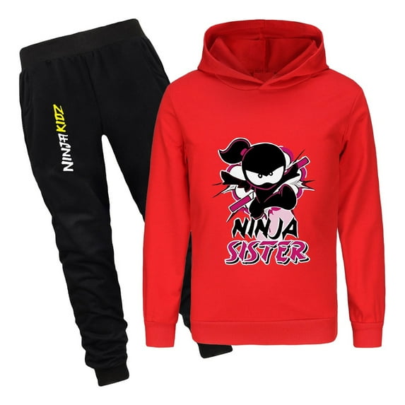Ninja Kidz Hoodie and Joggers for Kids – Boys Girls 2-Piece Character Outfit – Casual and Sportswear Clothing Set