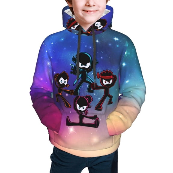 Ninja Kidz Hoodies Pullover For Boys Girls 3d Printed Hooded Sweatshirt Long Sleeves Large