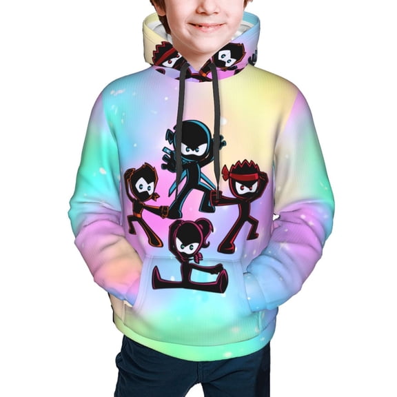 Ninja Kidz Hoodies Pullover For Boys Girls 3d Printed Hooded Sweatshirt Long Sleeves Medium