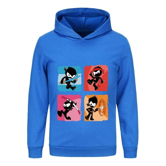 Ninja Kidz Kids Hoodie – Boys Girls Pullover Sweatshirt Cartoon Graphic, Long Sleeve Martial Arts Cosplay Top