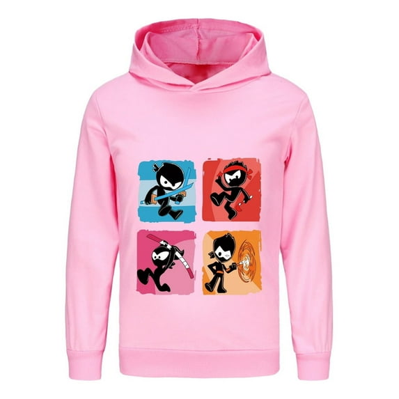 Ninja Kidz Kids Hoodie – Boys Girls Pullover Sweatshirt Cartoon Graphic, Long Sleeve Martial Arts Cosplay Top