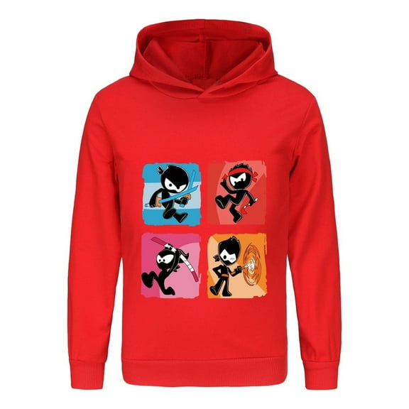 Ninja Kidz Kids Hoodie – Boys Girls Pullover Sweatshirt Cartoon Graphic, Long Sleeve Martial Arts Cosplay Top