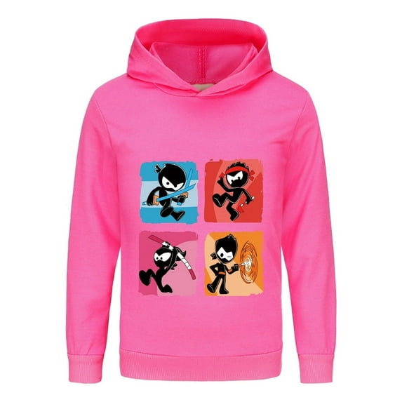 Ninja Kidz Kids Hoodie – Boys Girls Pullover Sweatshirt Cartoon Graphic, Long Sleeve Martial Arts Cosplay Top