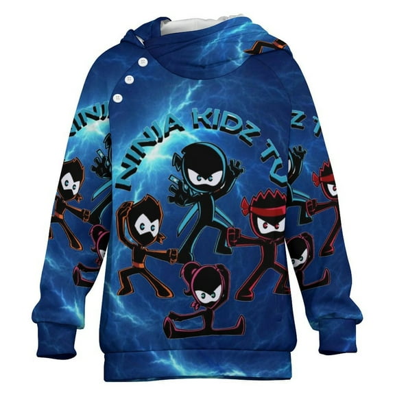 Ninja Kidz Kids Pullover Hoodie Raglan Long Sleeve Sweatshirt Fashion Casual Sweater Jacket 8-9Y