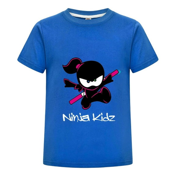 Ninja Kidz Kids T-Shirt – Cartoon Girls Boys Graphic Tee – Soft Cotton Short Sleeve Shirt – Fun Birthday Gift Casual Summer Clothing for Children