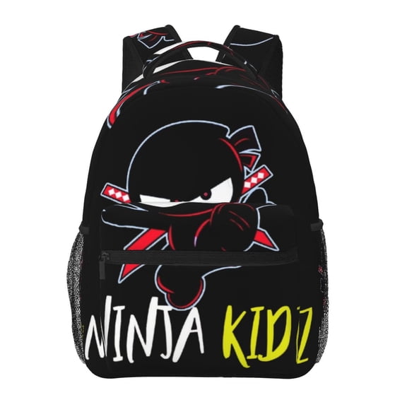 Ninja Kidz Book Bag Casual Backpack 8D Print Travel Backpack Lightweight Hiking Daypack Schoolbag
