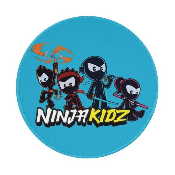 Ninja Kidz Non-Slip Rubber Base Mouse Mat 8 Inch Round Mouse Pad With Stitched Edge For Working And Gaming 1 Pcs